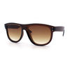 Gentlemanly Oversized Curved Top Racer Plastic Horned Retro Sunglasses