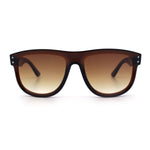 Gentlemanly Oversized Curved Top Racer Plastic Horned Retro Sunglasses