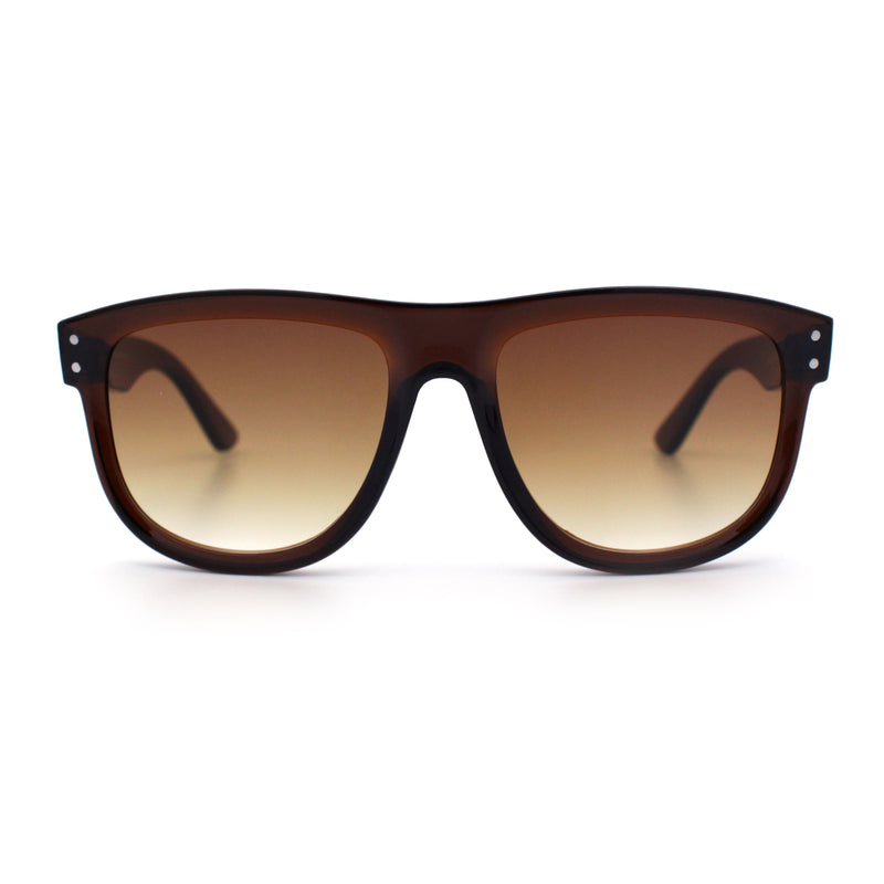 Gentlemanly Oversized Curved Top Racer Plastic Horned Retro Sunglasses