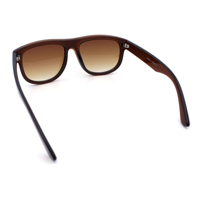 Gentlemanly Oversized Curved Top Racer Plastic Horned Retro Sunglasses