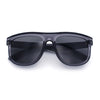 Gentlemanly Oversized Curved Top Racer Plastic Horned Retro Sunglasses