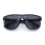 Gentlemanly Oversized Curved Top Racer Plastic Horned Retro Sunglasses