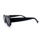 Trendy Hipster Vintage Vibe Retro Thick Plastic Horn Oval Sunglasses