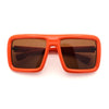 Geeky Bubble Frame Nerdy Thick Flat Top Oversized Rectangle Plastic Sunglasses
