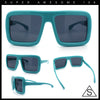 Geeky Bubble Frame Nerdy Thick Flat Top Oversized Rectangle Plastic Sunglasses