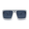Geeky Bubble Frame Nerdy Thick Flat Top Oversized Rectangle Plastic Sunglasses