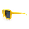 Geeky Bubble Frame Nerdy Thick Flat Top Oversized Rectangle Plastic Sunglasses