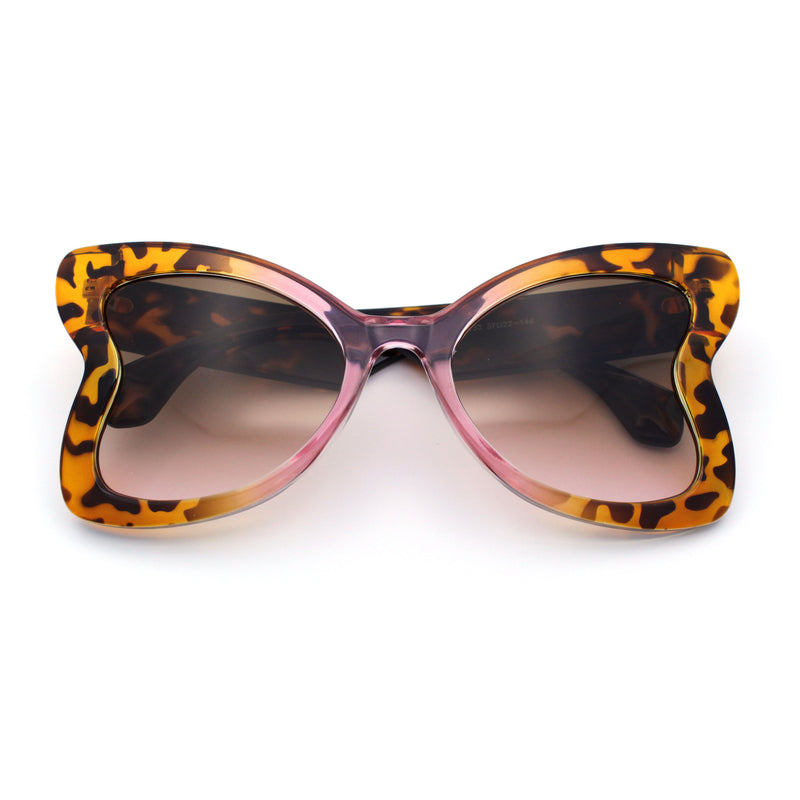 Womens Bold Bowtie Butterfly Shape Oversized Cute Diva Plastic Sunglasses