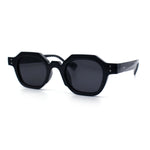 Trendy Retro Hipster Norncore Octagonal Keyhole Horn Rim Plastic Sunglasses