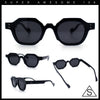 Trendy Retro Hipster Norncore Octagonal Keyhole Horn Rim Plastic Sunglasses