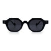 Trendy Retro Hipster Norncore Octagonal Keyhole Horn Rim Plastic Sunglasses