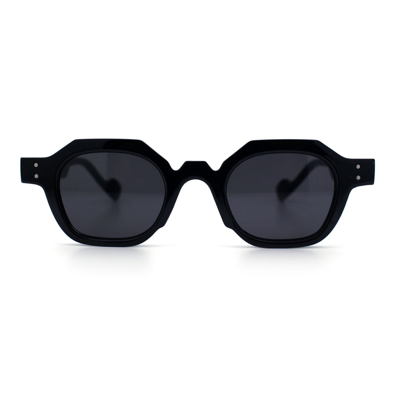 Trendy Retro Hipster Norncore Octagonal Keyhole Horn Rim Plastic Sunglasses