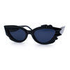 Womens Cat Eye Asymmetrical Rock Candy Crystal Runway Plastic Sunglasses