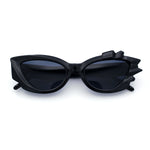 Womens Cat Eye Asymmetrical Rock Candy Crystal Runway Plastic Sunglasses