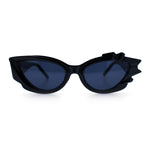 Womens Cat Eye Asymmetrical Rock Candy Crystal Runway Plastic Sunglasses