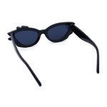 Womens Cat Eye Asymmetrical Rock Candy Crystal Runway Plastic Sunglasses