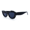 Womens Cat Eye Asymmetrical Rock Candy Crystal Runway Plastic Sunglasses