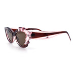 Womens Cat Eye Asymmetrical Rock Candy Crystal Runway Plastic Sunglasses