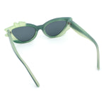 Womens Cat Eye Asymmetrical Rock Candy Crystal Runway Plastic Sunglasses