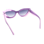 Womens Cat Eye Asymmetrical Rock Candy Crystal Runway Plastic Sunglasses