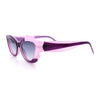 Womens Cat Eye Asymmetrical Rock Candy Crystal Runway Plastic Sunglasses