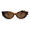 Womens Cat Eye Asymmetrical Rock Candy Crystal Runway Plastic Sunglasses