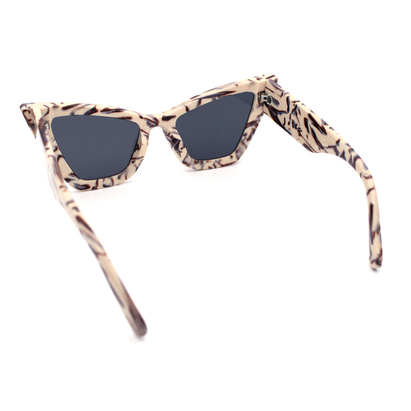 Womens Retro Large Gothic Cat Eye Thick Plastic Retro 80s Squared Sunglasses
