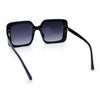 Womens Rimless Designer Fashion Oversized Rectangular Plastic Sunglasses