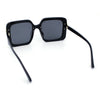 Womens Rimless Designer Fashion Oversized Rectangular Plastic Sunglasses