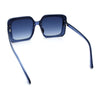 Womens Rimless Designer Fashion Oversized Rectangular Plastic Sunglasses