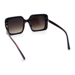 Womens Rimless Designer Fashion Oversized Rectangular Plastic Sunglasses