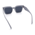 Womens Hipster Horn Rim Geometric Bevel Arm Fancy Plastic Sunglasses