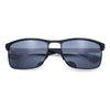 Mens Metal Rim Rectangle Sporty Plastic Temple Classy Manly Sunglasses