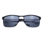 Mens Metal Rim Rectangle Sporty Plastic Temple Classy Manly Sunglasses