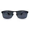 Mens Metal Rim Rectangle Sporty Plastic Temple Classy Manly Sunglasses