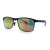 Mens Metal Rim Rectangle Sporty Plastic Temple Classy Manly Sunglasses