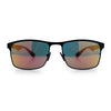 Mens Metal Rim Rectangle Sporty Plastic Temple Classy Manly Sunglasses