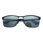 Mens Metal Rim Rectangle Sporty Plastic Temple Classy Manly Sunglasses