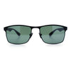 Mens Metal Rim Rectangle Sporty Plastic Temple Classy Manly Sunglasses