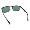 Mens Metal Rim Rectangle Sporty Plastic Temple Classy Manly Sunglasses