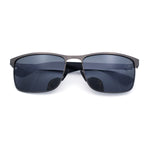 Mens Metal Rim Rectangle Sporty Plastic Temple Classy Manly Sunglasses