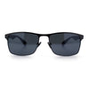 Mens Metal Rim Rectangle Sporty Plastic Temple Classy Manly Sunglasses