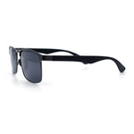 Mens Metal Rim Rectangle Sporty Plastic Temple Classy Manly Sunglasses