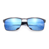 Mens Metal Rim Rectangle Sporty Plastic Temple Classy Manly Sunglasses