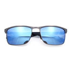 Mens Metal Rim Rectangle Sporty Plastic Temple Classy Manly Sunglasses