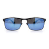 Mens Metal Rim Rectangle Sporty Plastic Temple Classy Manly Sunglasses