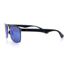 Mens Metal Rim Rectangle Sporty Plastic Temple Classy Manly Sunglasses