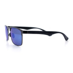Mens Metal Rim Rectangle Sporty Plastic Temple Classy Manly Sunglasses