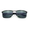 Mens Metal Rim Rectangle Sporty Plastic Temple Classy Manly Sunglasses