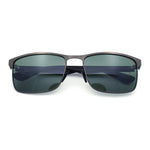 Mens Metal Rim Rectangle Sporty Plastic Temple Classy Manly Sunglasses